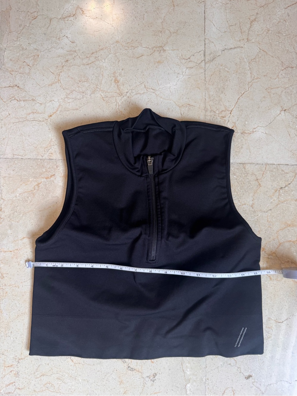 TALA Black Sleeveless Zip Crop Top